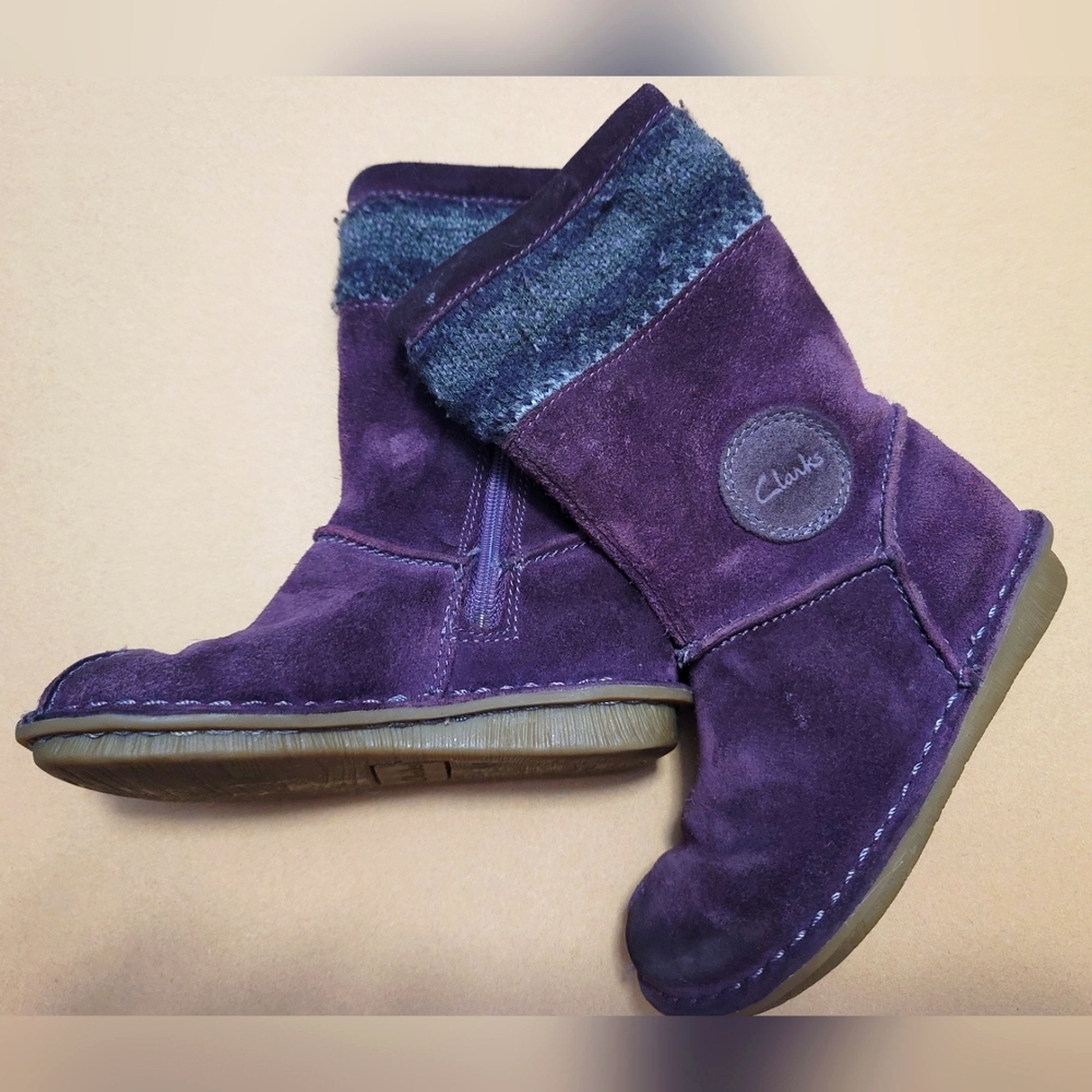 Clarks Purple Suede Girl's Boots